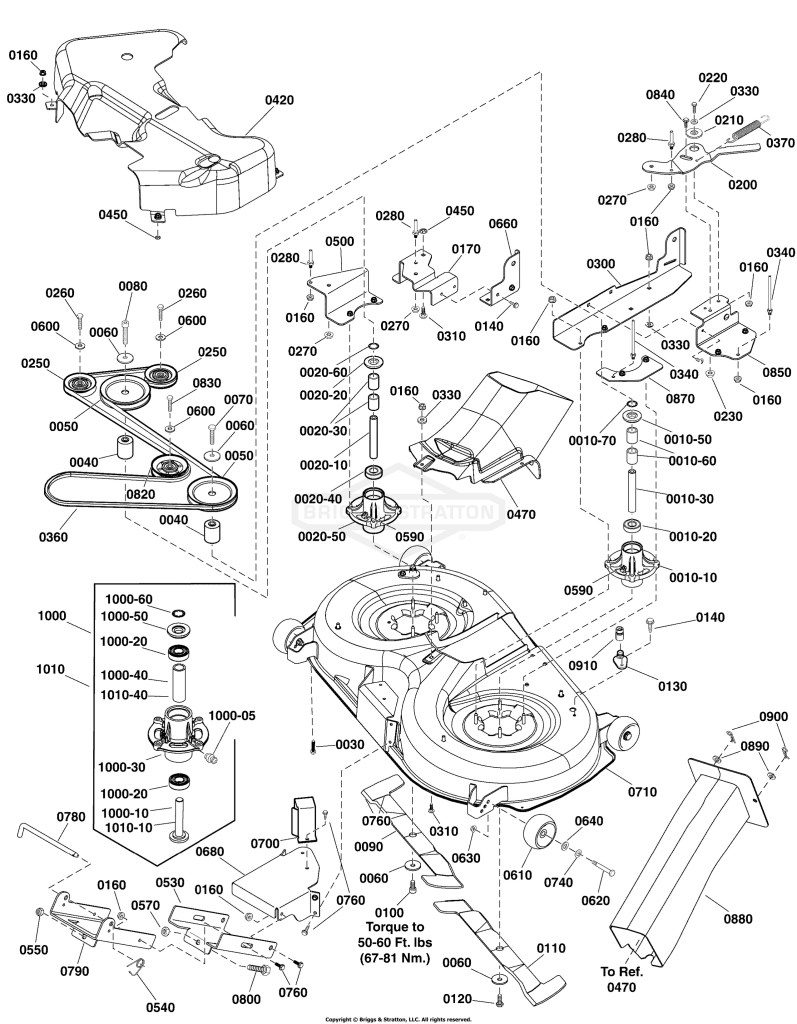 107cm Mower Deck - Housing & Blades Group