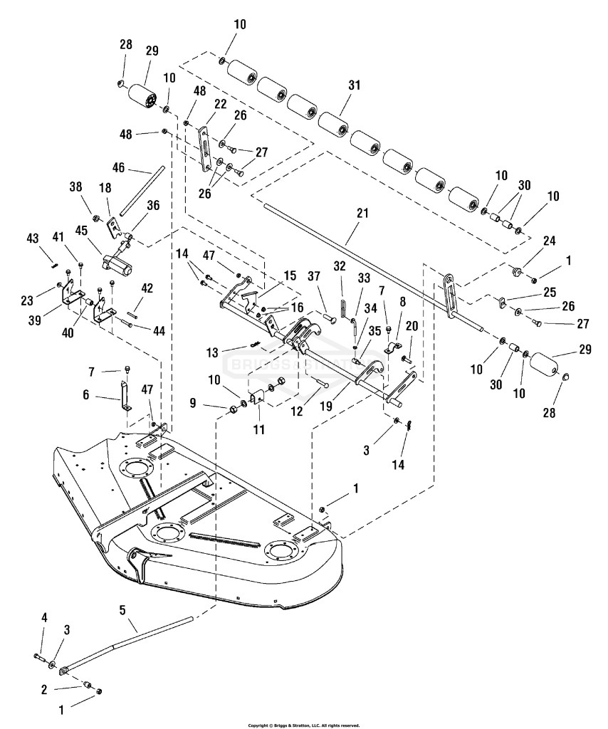 50 Mower Deck - Electric Height Adjustment & Roller Group