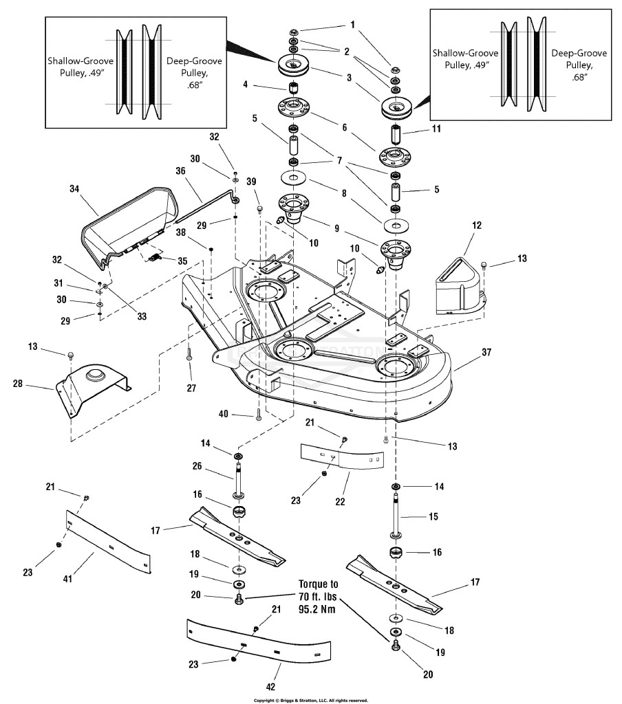 44 Mower Deck - Housing, Arbors & Blades Group