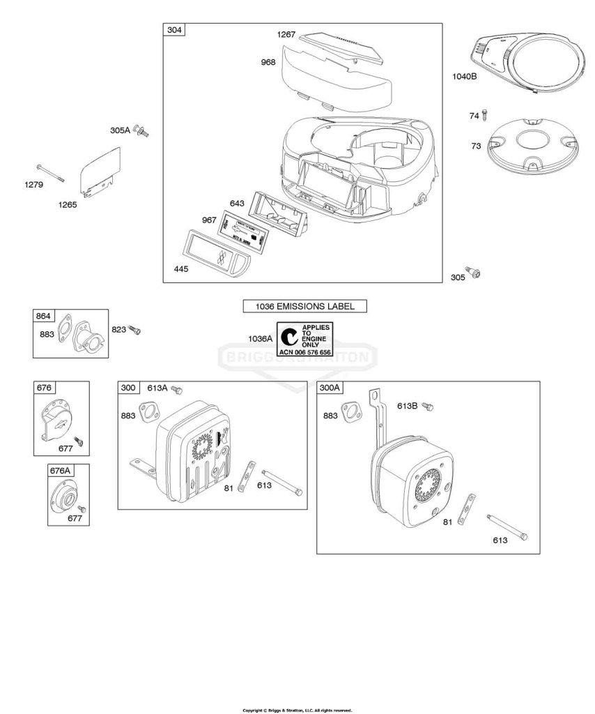 Air Cleaner, Blower Housing, Exhaust System