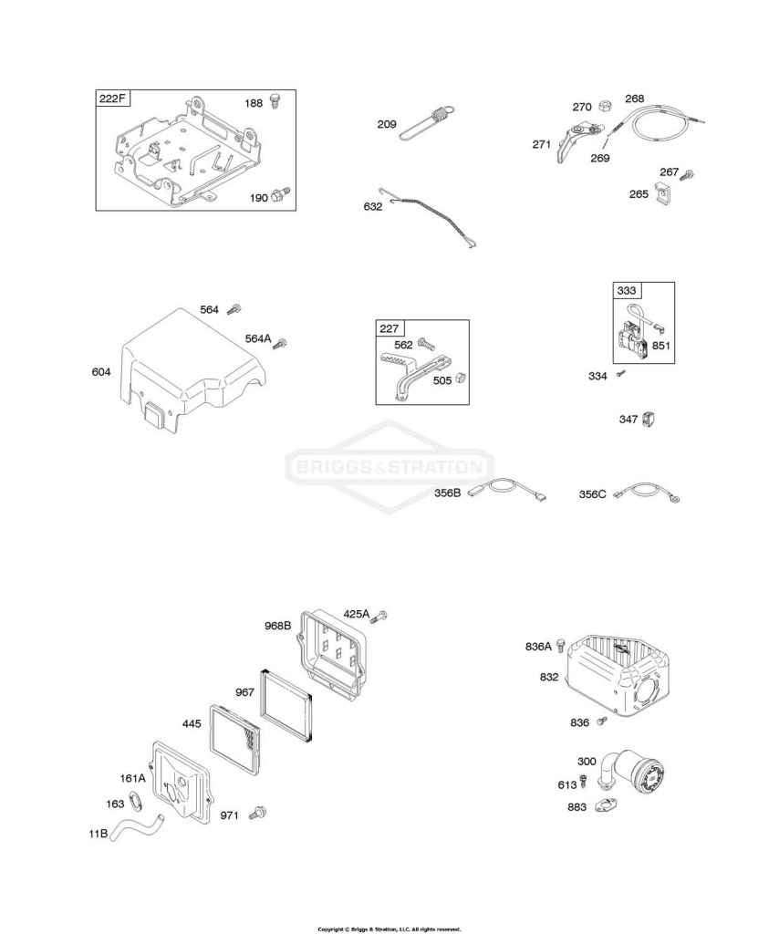 Air Cleaner, Controls, Exhaust System, Governor Spring, Ignition