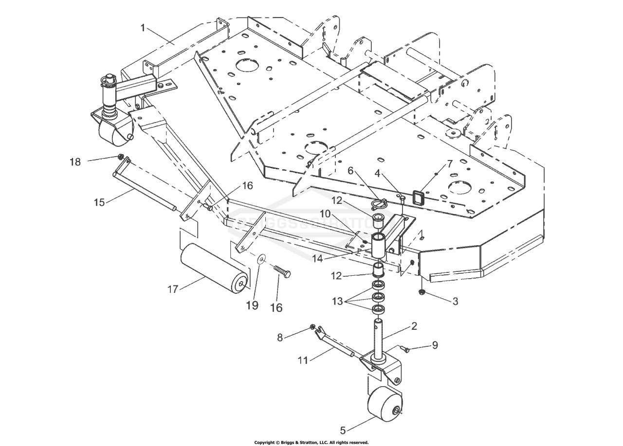 61 & 72 Mower Deck - Casters & Rollers - Side Discharge