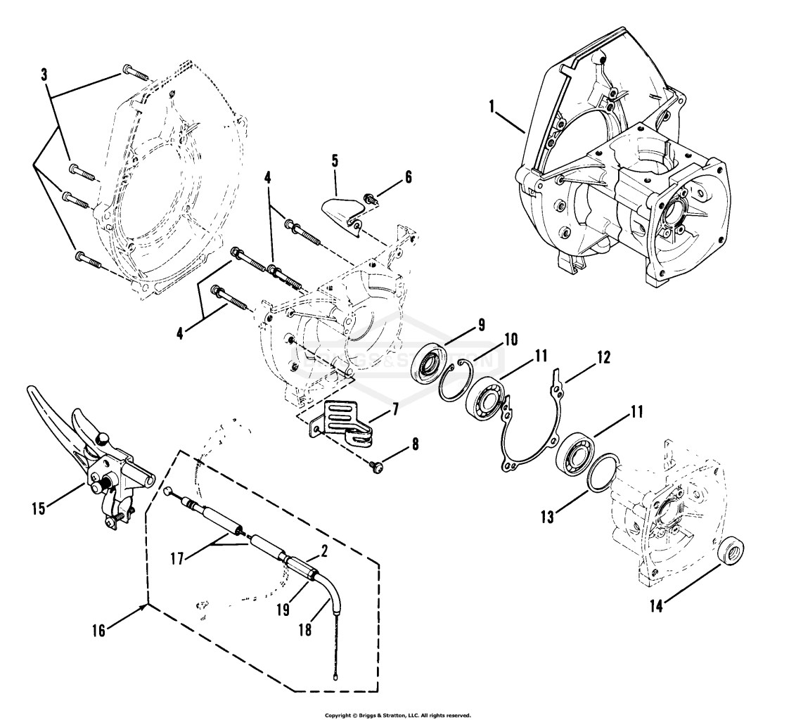 Crank Case, Cable And Throttle Assembly #4111SST