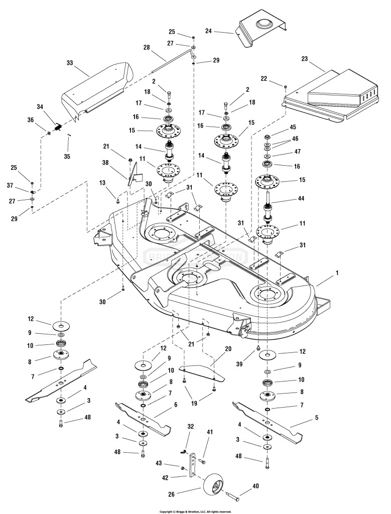 54 Mower Deck - Housing, Arbors & Blades Group