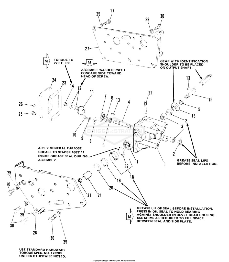 Bevel Gear & Side Plate Group (7010 & 7016)
