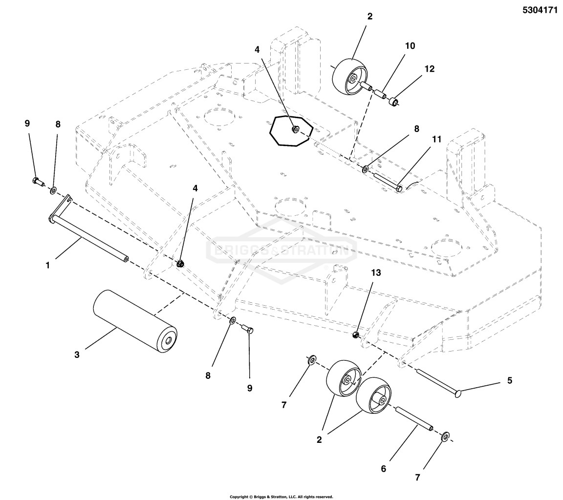 52 Mower Deck - Rollers