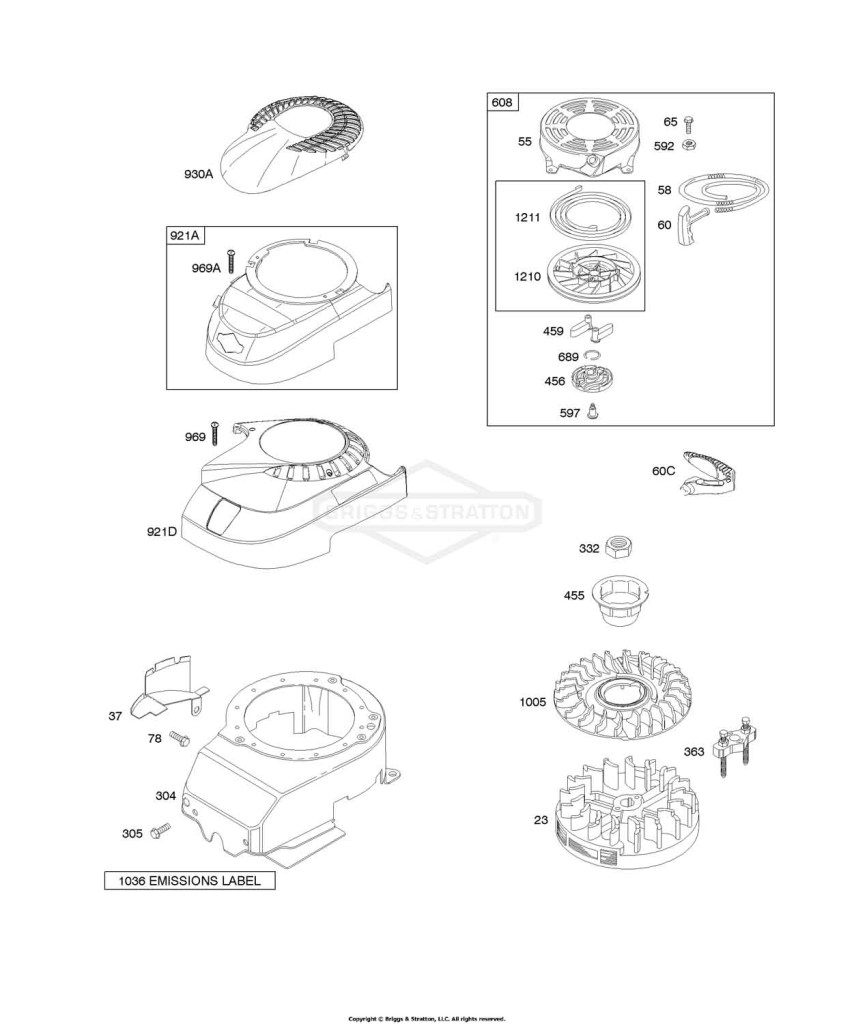 Blower Housing, Flywheel, Rewinds