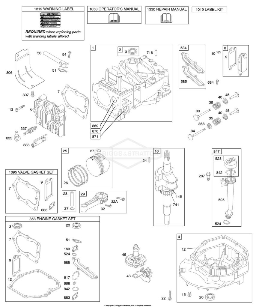 Cam, Crankshaft, Cylinder, Engine Sump, Kit/Gasket, Lubrication, Piston Group, Valves