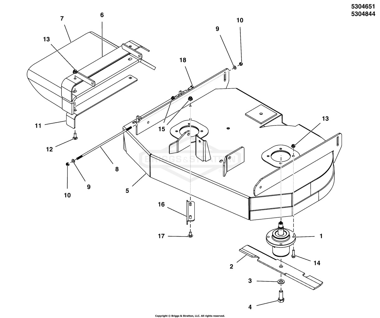 36 Mower Deck Group - Housing, Covers, Spindles & Blades