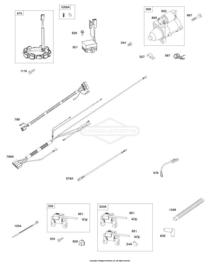 Alternator, Electric Starter, Wire Harness', Armature