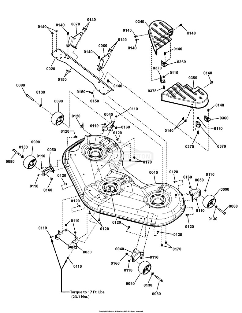 52 Mower Deck - Housing and Rollers Group (7501702C)