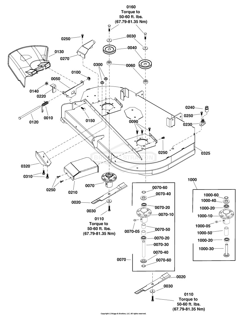 42 (107cm) Mower Deck - Housing, Arbor & Blade Group
