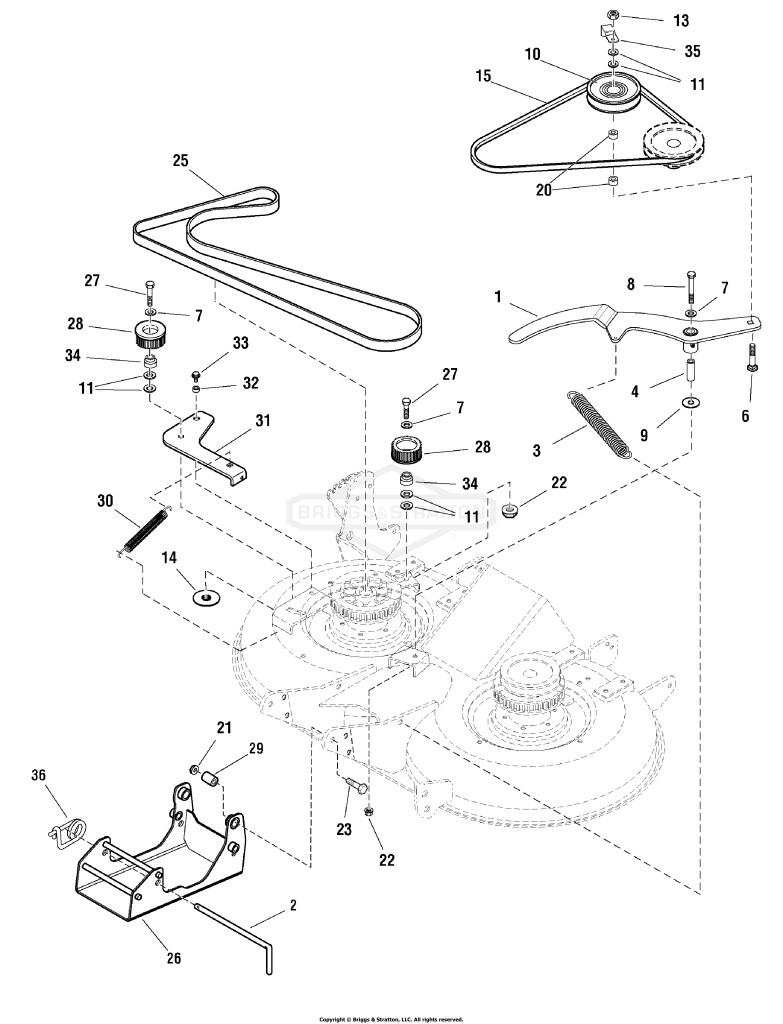 40 Mower Deck - Belt, Idle Arm & Hitch