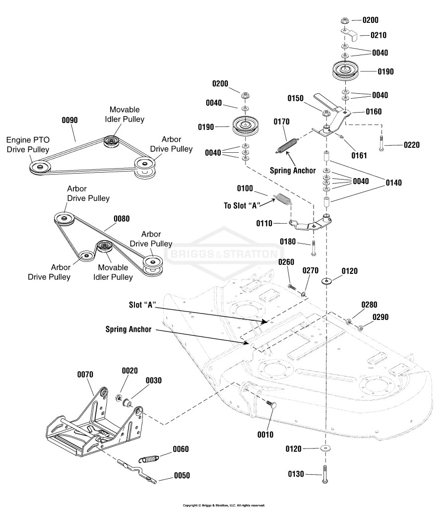 44 (112cm) Mower Deck - Clutch & Support Group