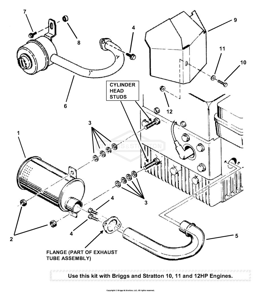 Briggs 10, 11 & 12 HP Mufflers