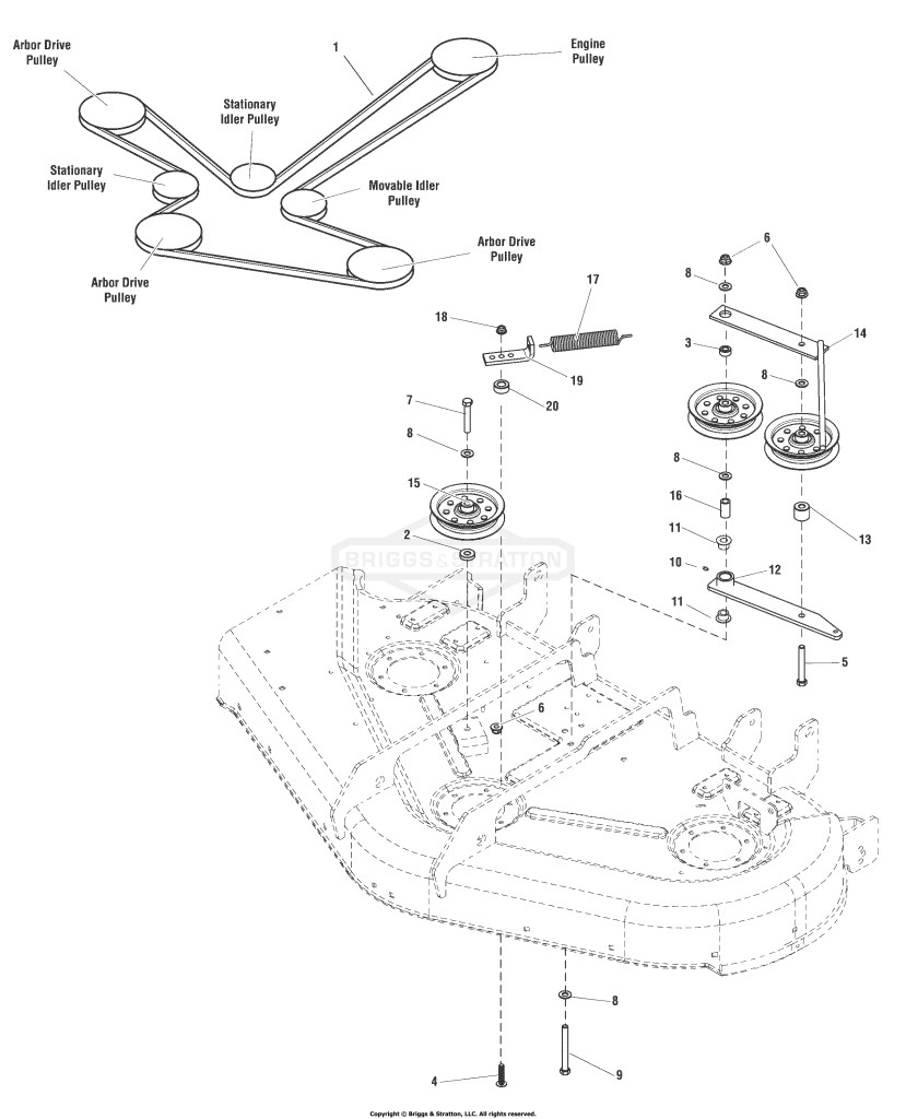 50 Mower Deck - Belt & Idler Group