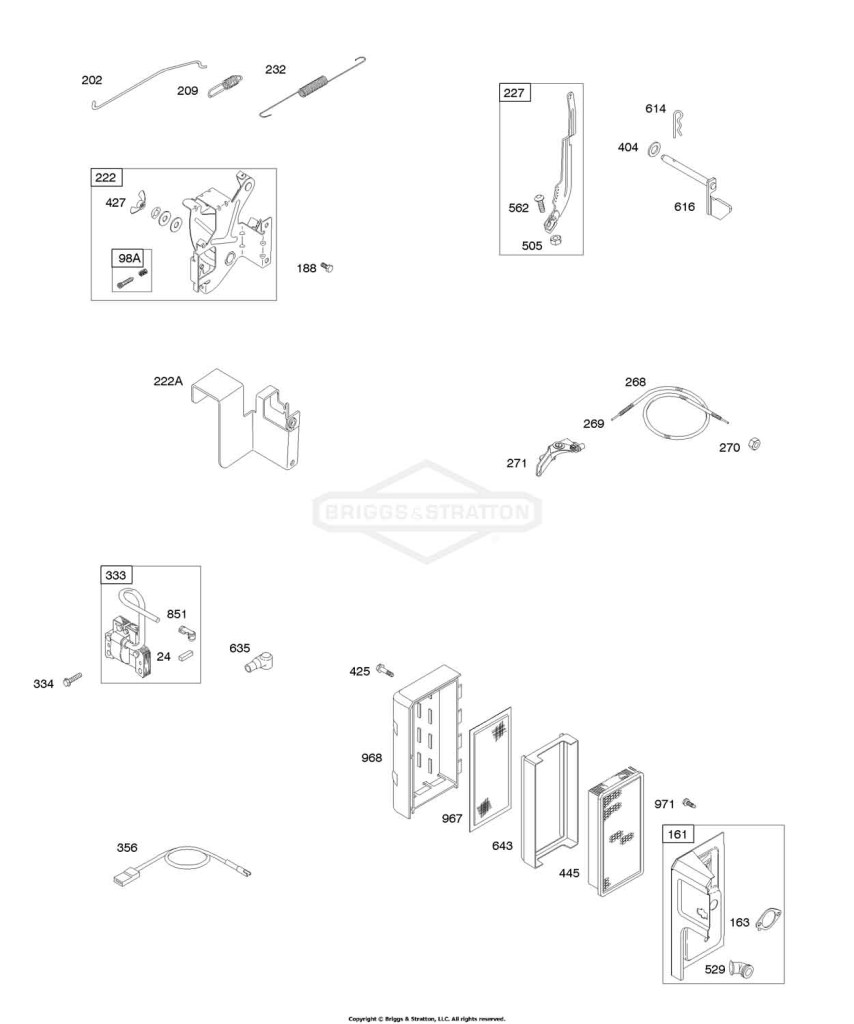 Air Cleaner, Controls, Governor Spring, Ignition