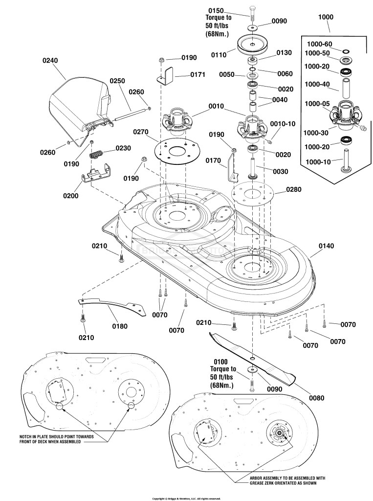42 Mower Deck - Housing, Arbor & Blades Group (2991458)