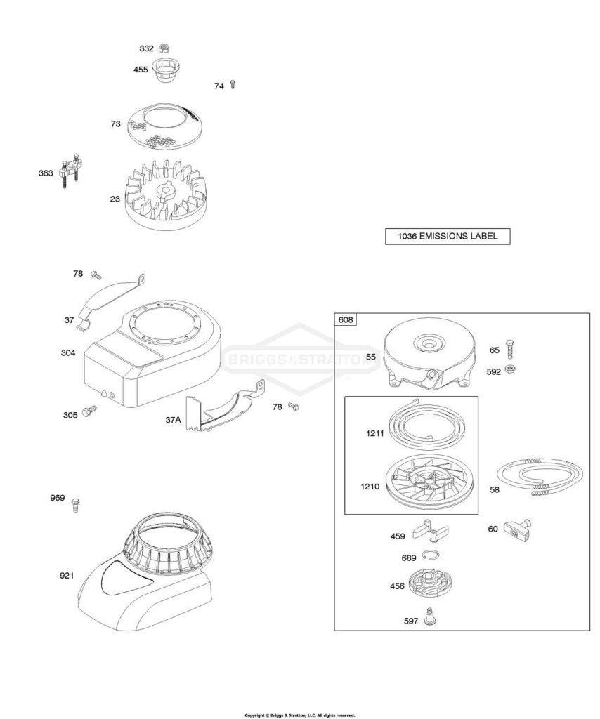 Blower Housing/Shrouds, Flywheel, Rewind Starter