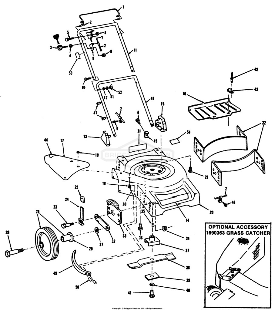 PARTS LIST FOR MFG. NO. 1690797-21 PUSH MOWER