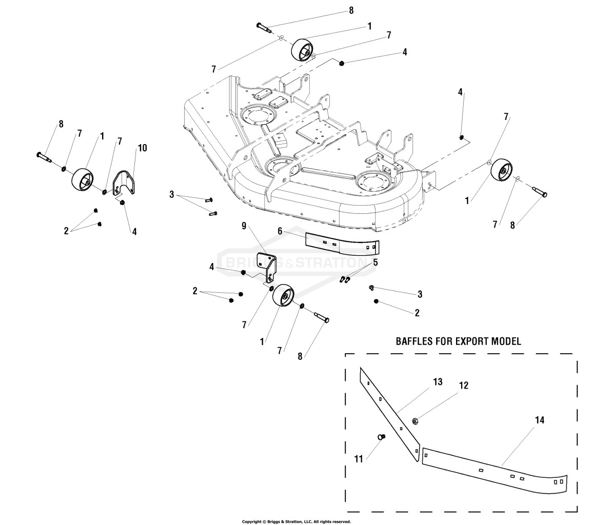 44 & 50 Mower Deck Roller Group