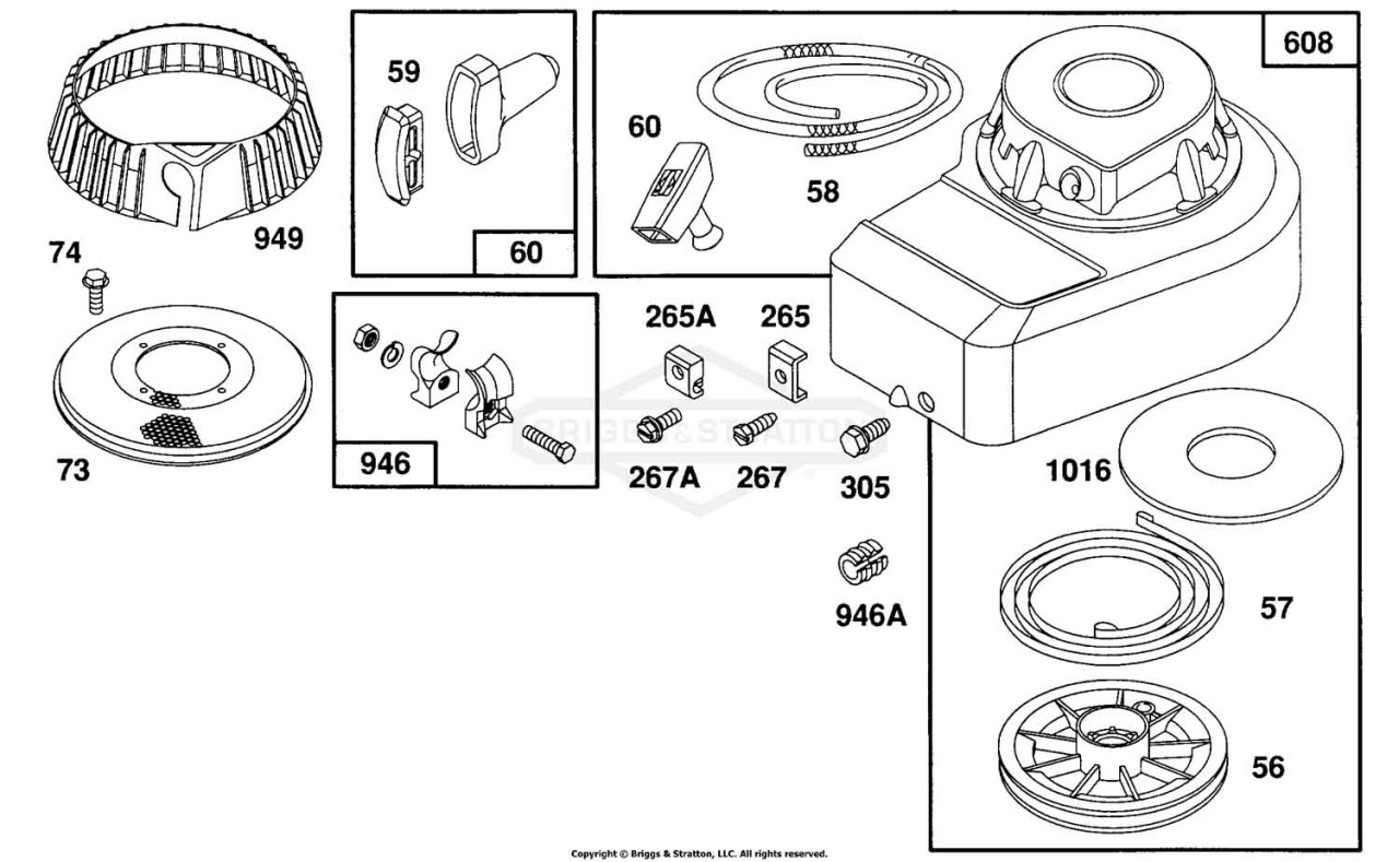 Blower Hsg., Rewind Assembly