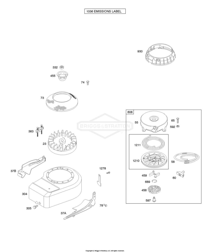 Blower Housing/Shrouds, Flywheel, Rewind Starter