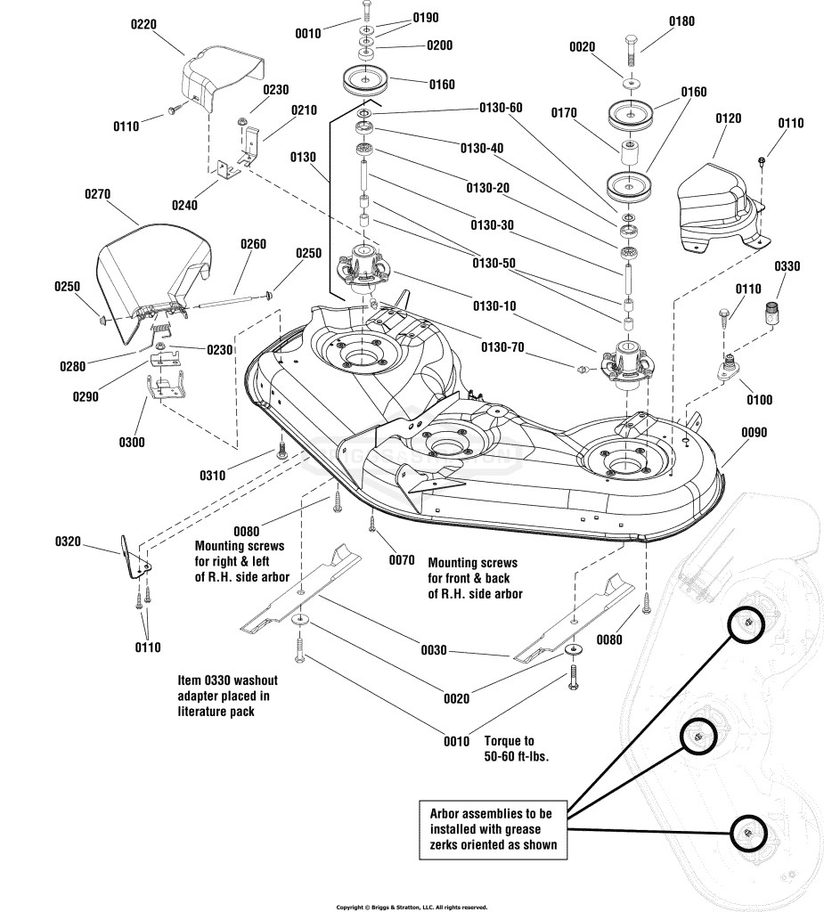 46 Mower Deck - Housing, Arbors & Blades