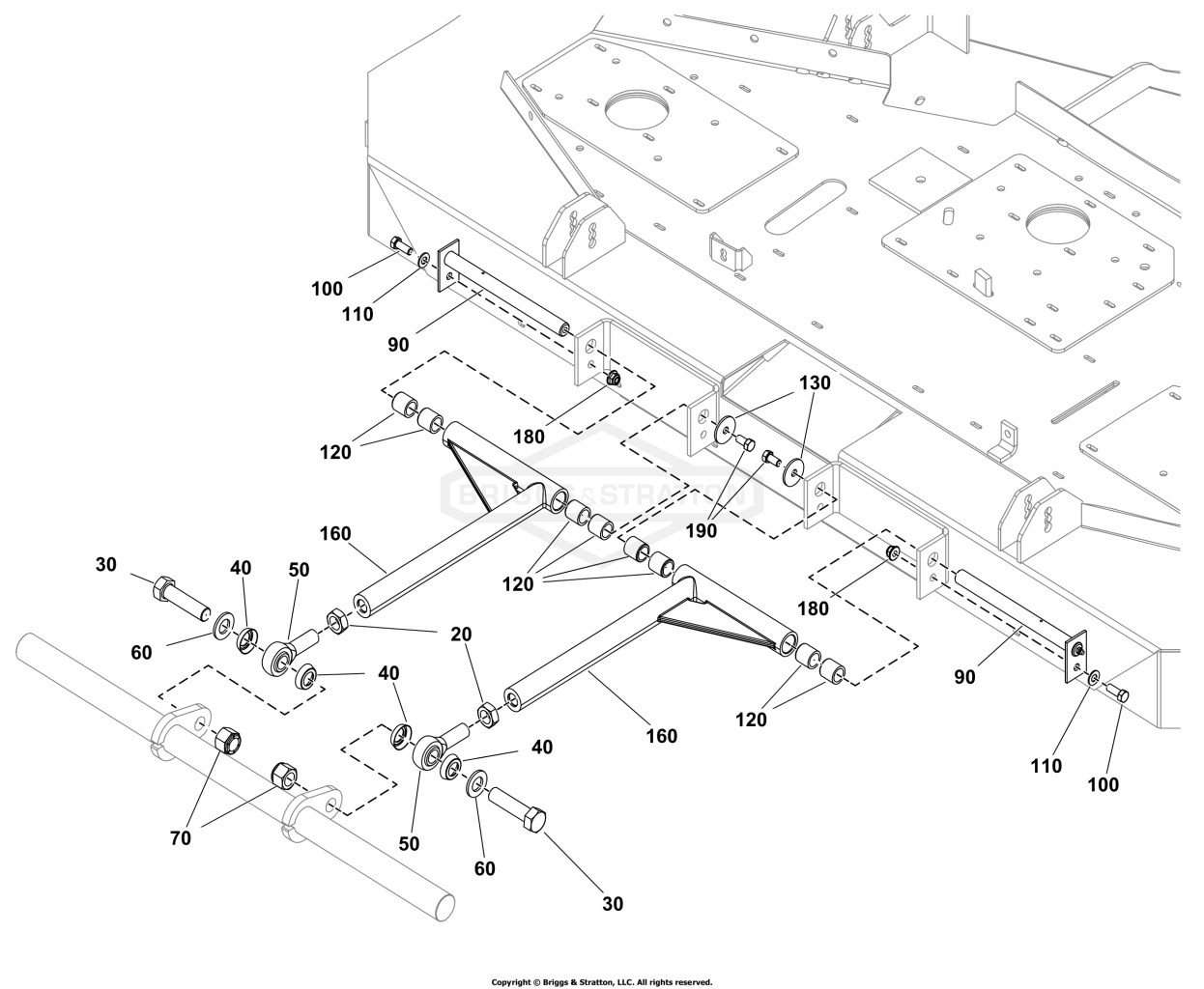 60 Mower Deck Group - Pusher Bars