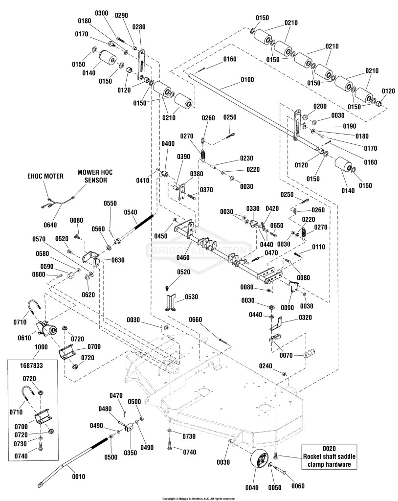 52 (132cm) Mower Deck - Height Adjust & Roller Group