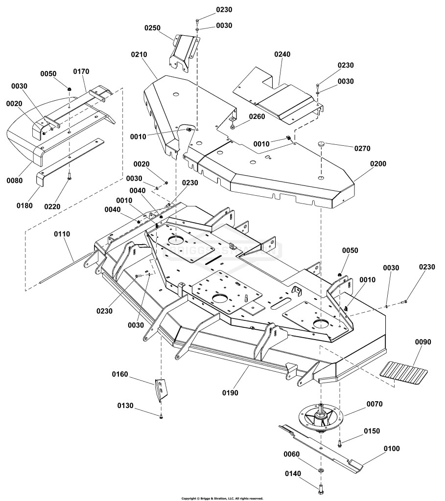 72 Mower Deck Group - Housing, Covers and Spindles