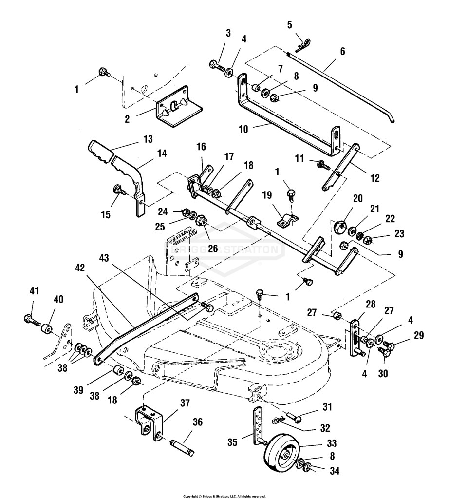 38 Mower Deck - Height Adjustment Rollers