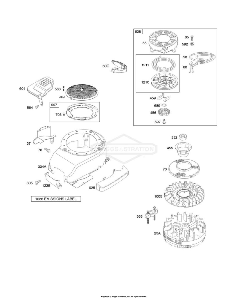 Blower Housing/Shrouds, Flywheel, Rewind Starter