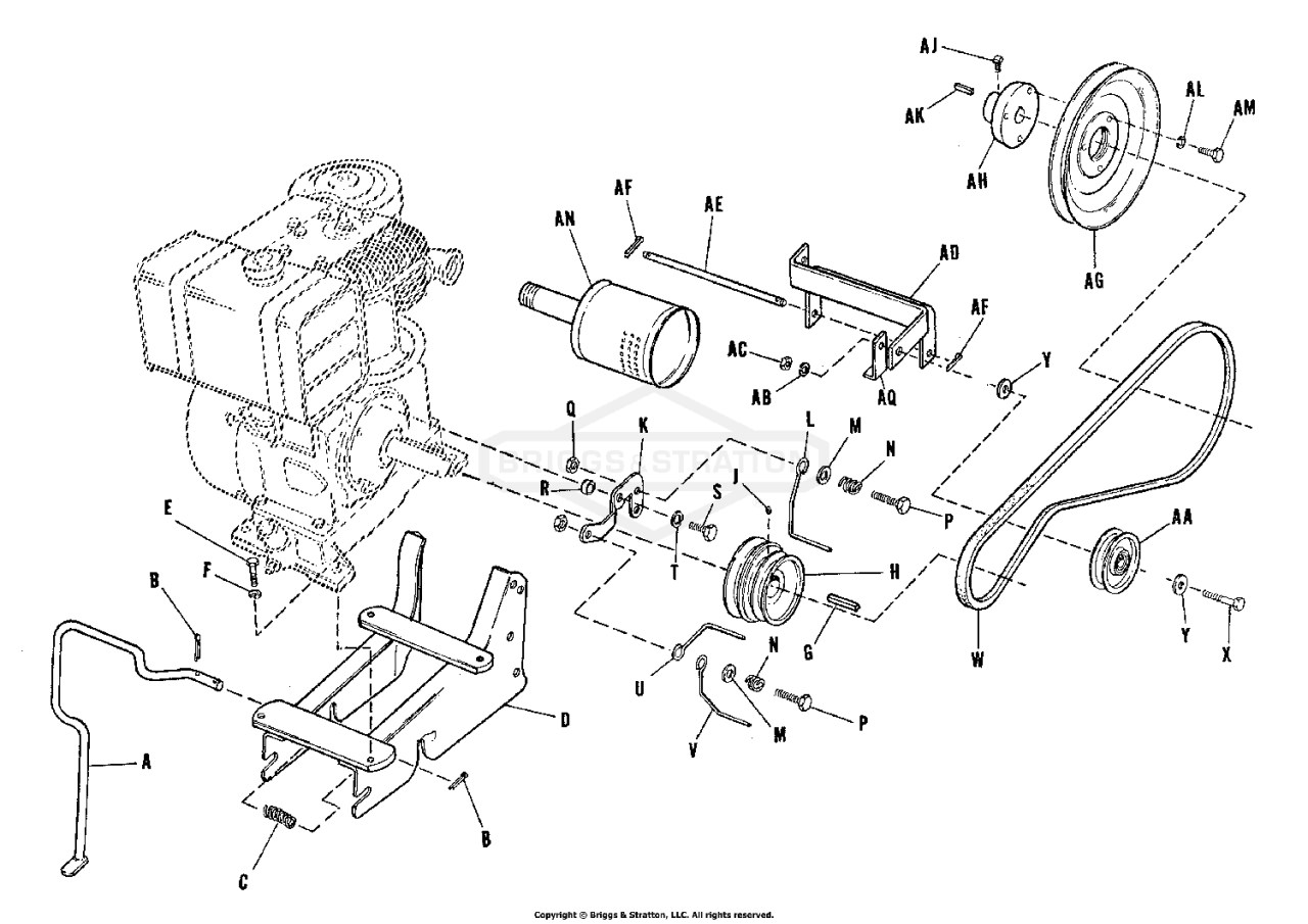 Engine Base & Pulleys Group (3643I01)
