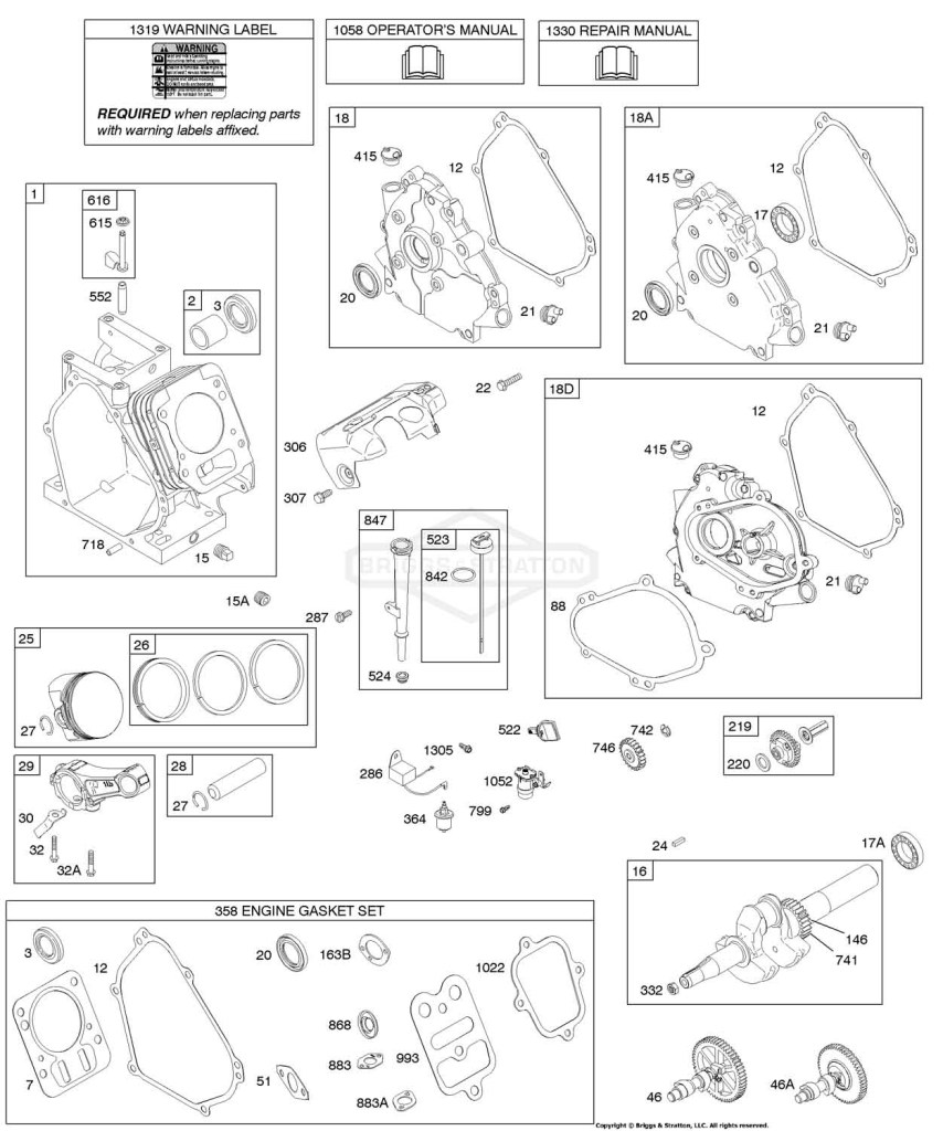 Camshaft, Crankcase Cover, Crankshaft, Cylinder, Lubrication, Piston Group