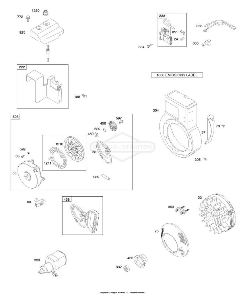 Blower Housing/Shrouds, Flywheel, Ignition, Rewind Starter
