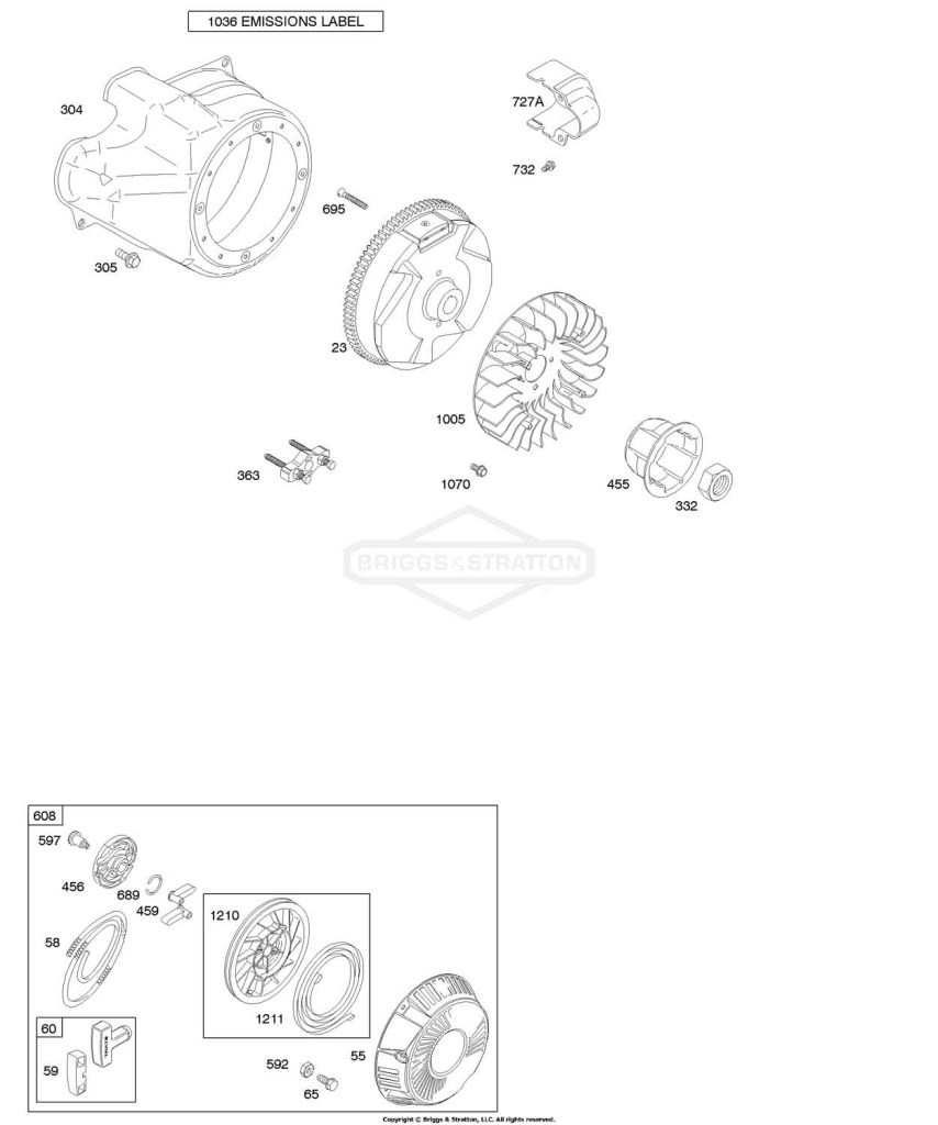 Blower Housing/Shrouds, Flywheel, Rewind Starter