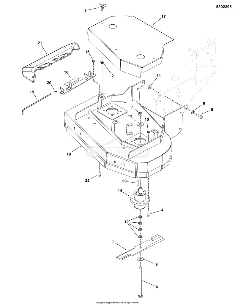 32 Mower Deck - Housing, Cover & Spindles