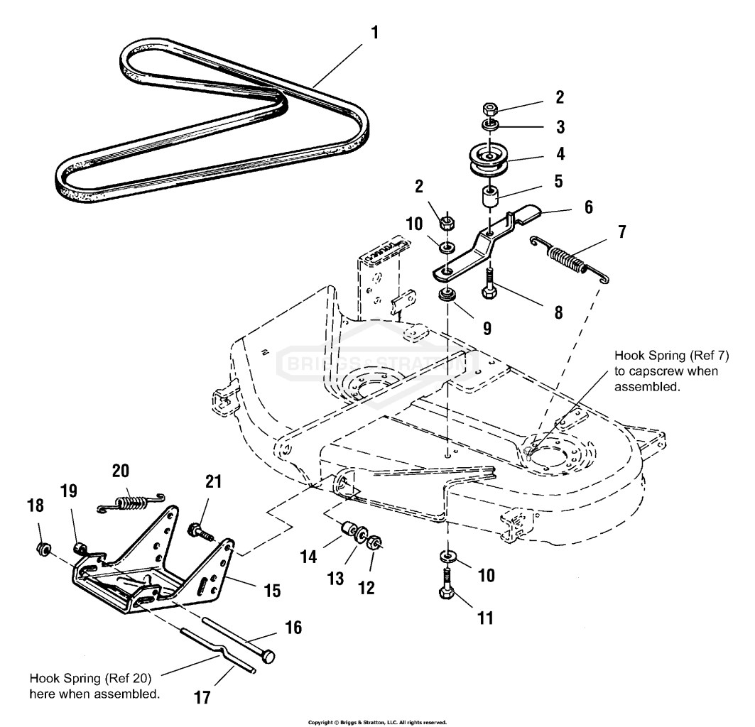 38 Mower Deck - Clutch & Support