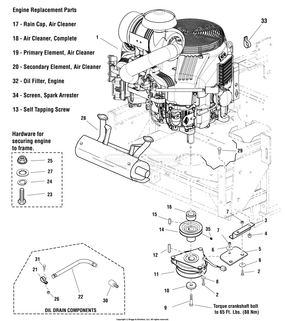 Engine & PTO Group - 32HP Briggs & Stratton