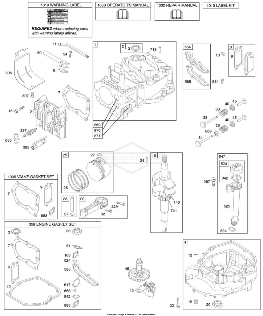 Camshaft, Crankshaft, Cylinder, Engine Sump, Lubrication, Piston Group, Valves