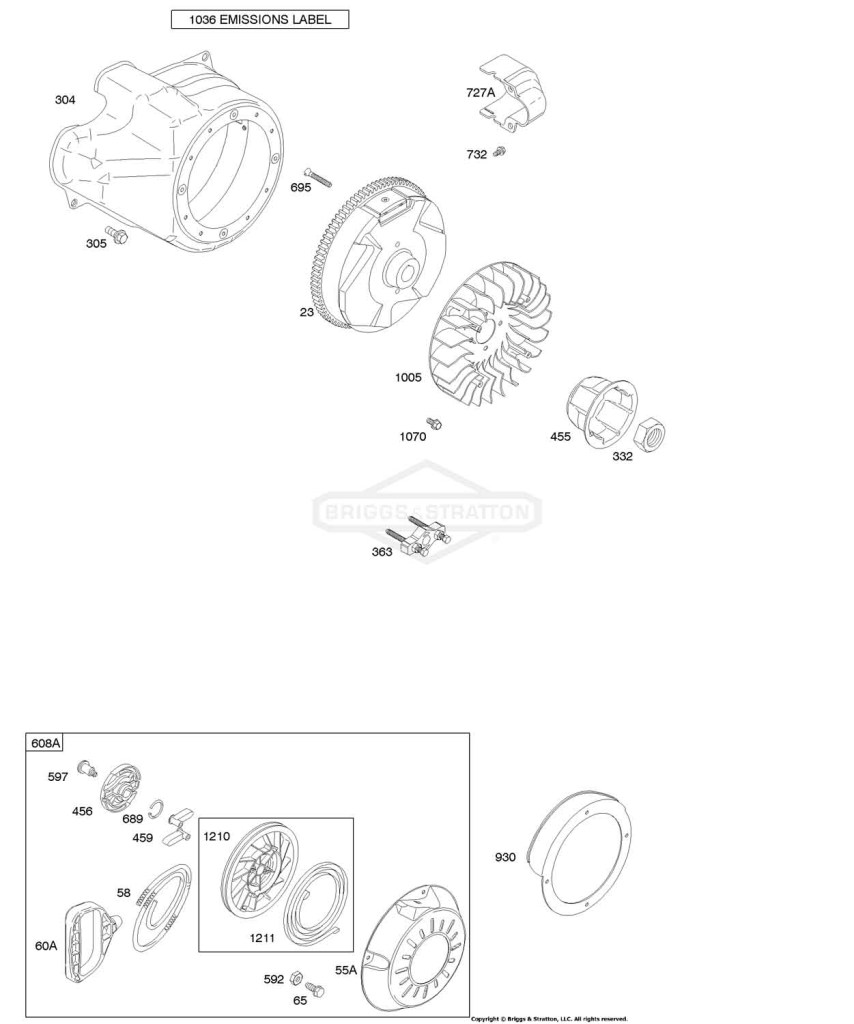 Blower Housing/Shrouds, Flywheel, Rewind Starter