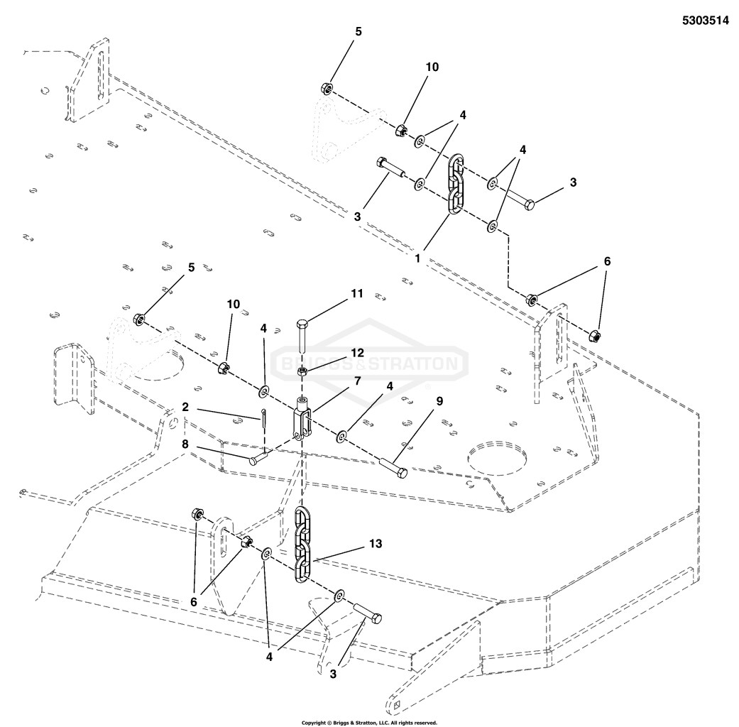 61 Mower Deck Group - Hanger Chains