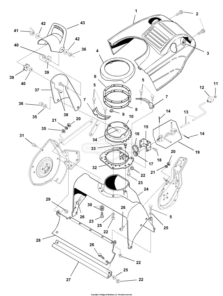 Auger Housing & Chute Group - Early Models
