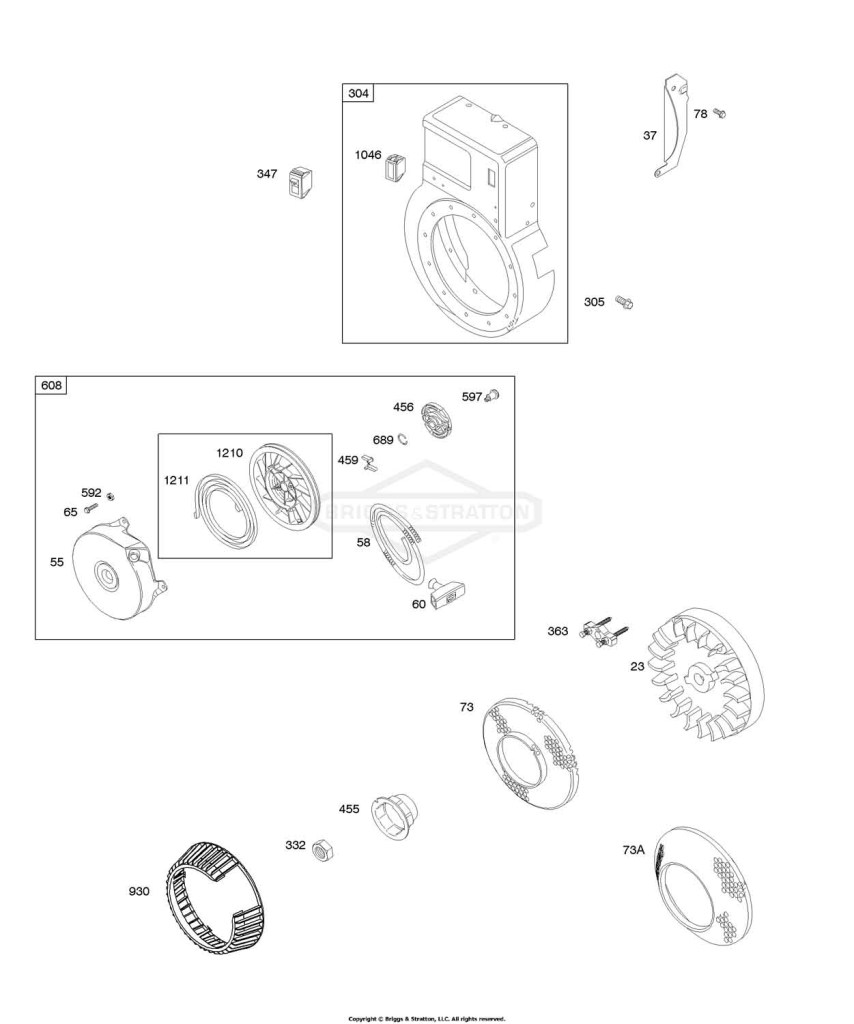 Blower Housing, Rewind, Flywheel