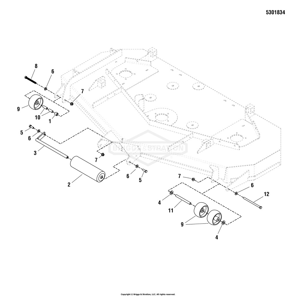 61 Mower Deck - Rollers & Casters
