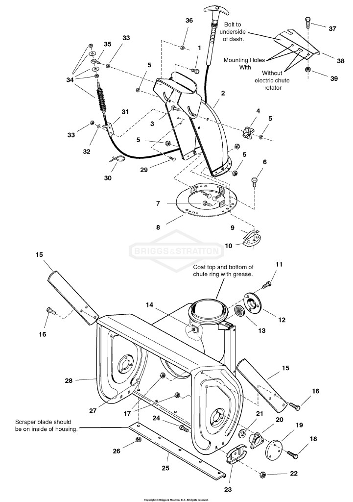 Auger Housing and Chute Group - 24, 28 & 32 inch