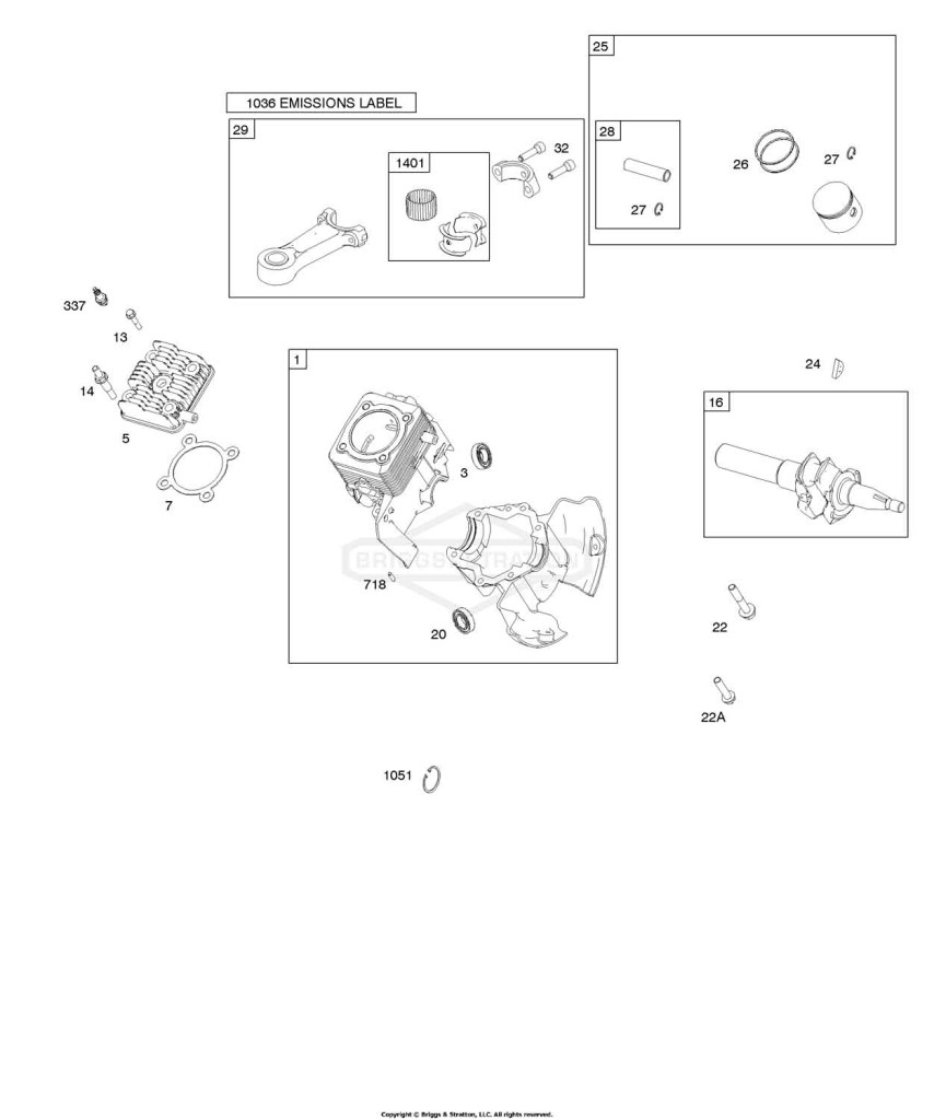 Crankcase Cover/Sump, Crankshaft, Cylinder Head, Piston, Rings, Connecting Rod
