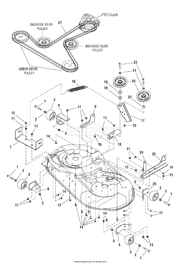 42 Mower Deck - Clutch & Support Group