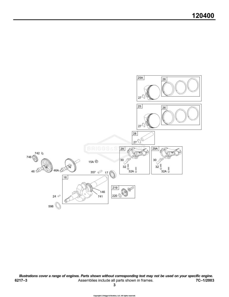 Cams/Crankshaft, Piston Group